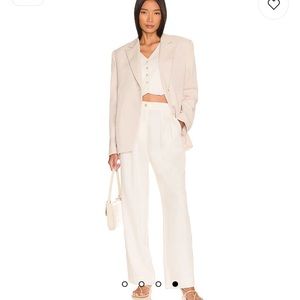 REVOLVE • DONNI Creme Pleated Pants